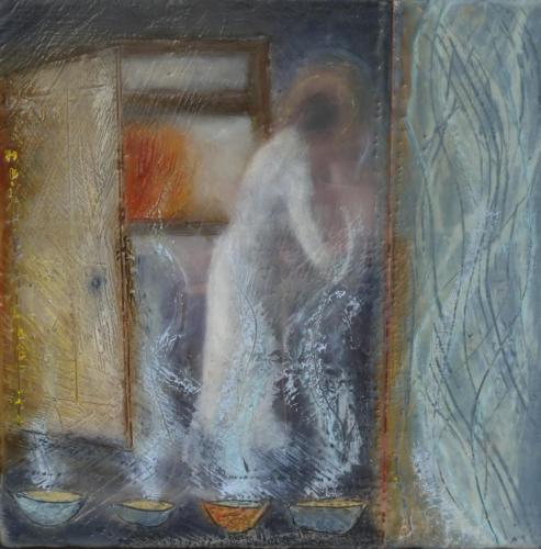 'Angel's age'Encaustic on cradled board 2015
