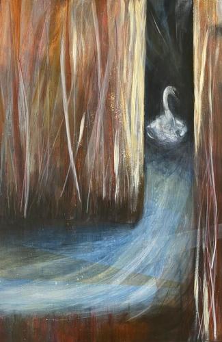 ‘After Rilke’s swan’ Acrylic mixed media
