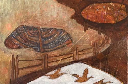 ‘Changing Ground’ detail Acrylic mixed media