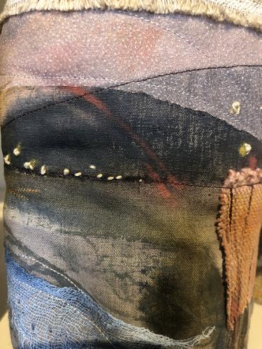 ‘None’ detail Painted, stitched textile vessel